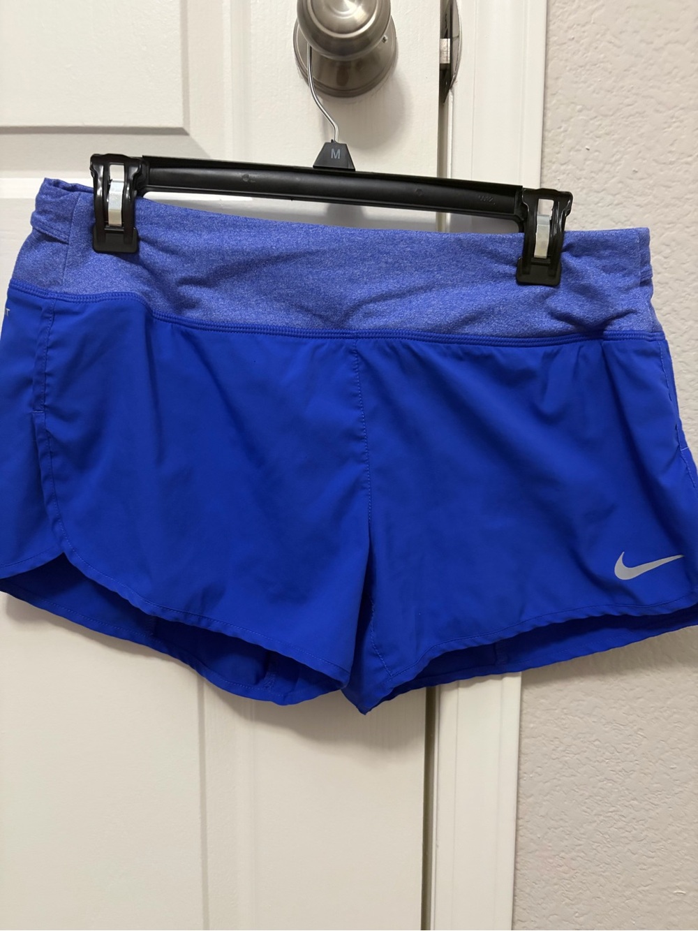 Nike Women's Royal Blue Athletic Running Shorts with Heathered Waistband